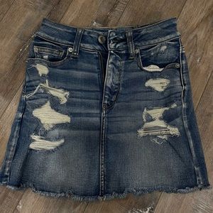american eagle 0 blue jean skirt